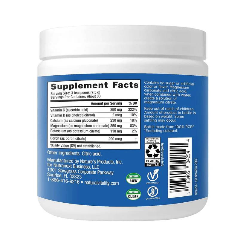 Natural Vitality CALM Plus Magnesium Citrate & Calcium Powder