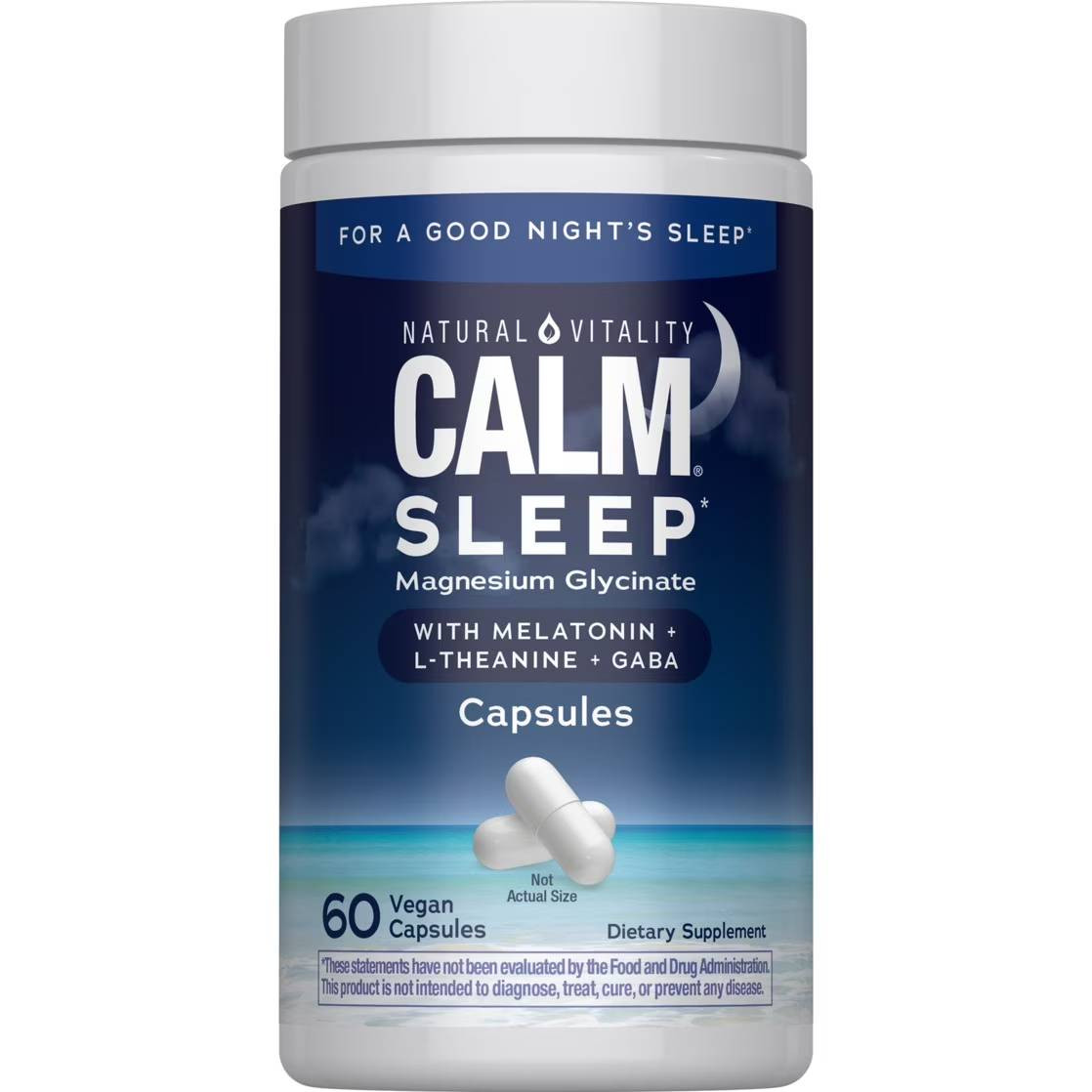 Natural Vitality CALM Sleep Magnesium Citrate & Melatonin Capsules NTVT-CSMCMC 17.99