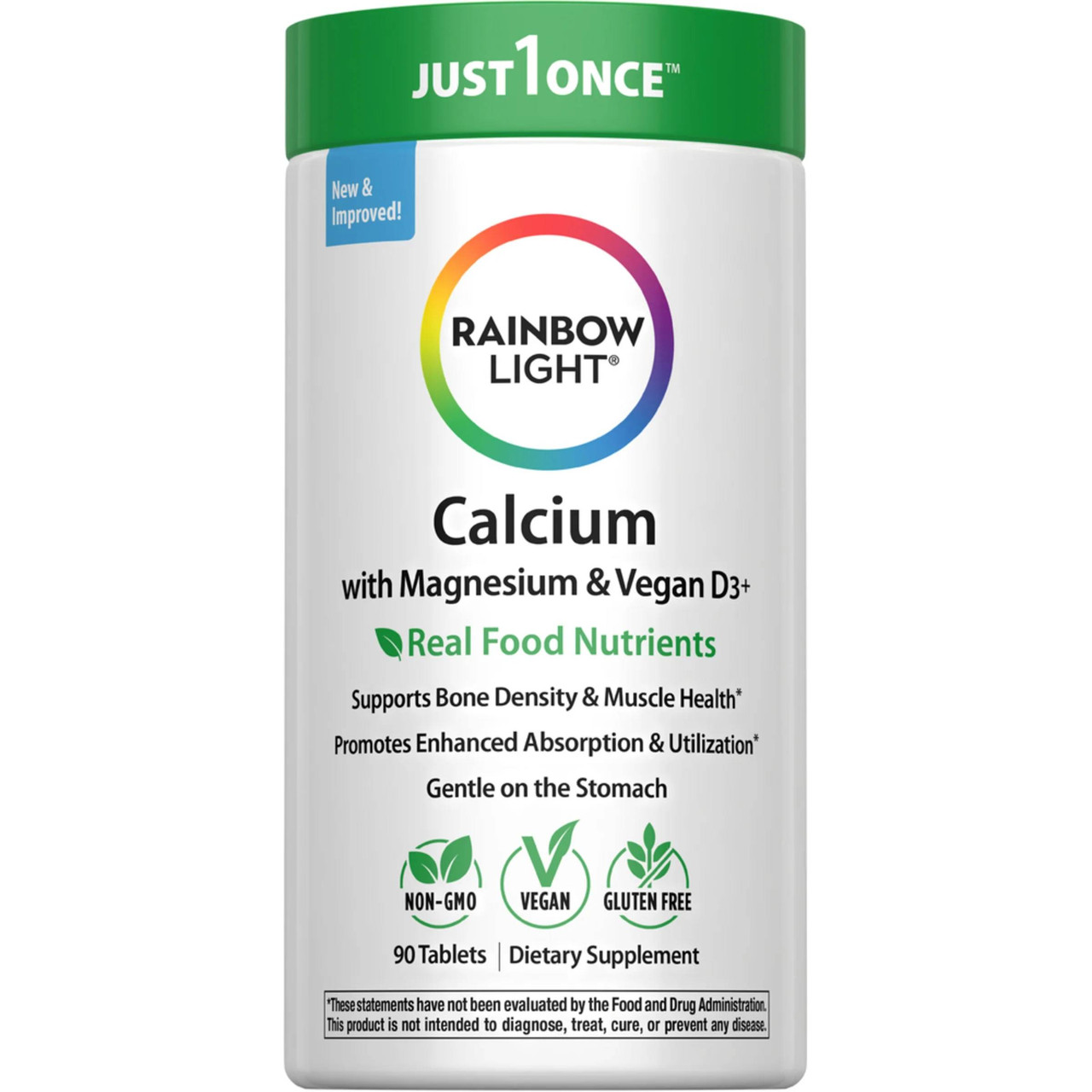 Rainbow Light Calcium Real Food Nutrients (Food-Based Calcium) - 90 Tablets RWLT09517 19.99