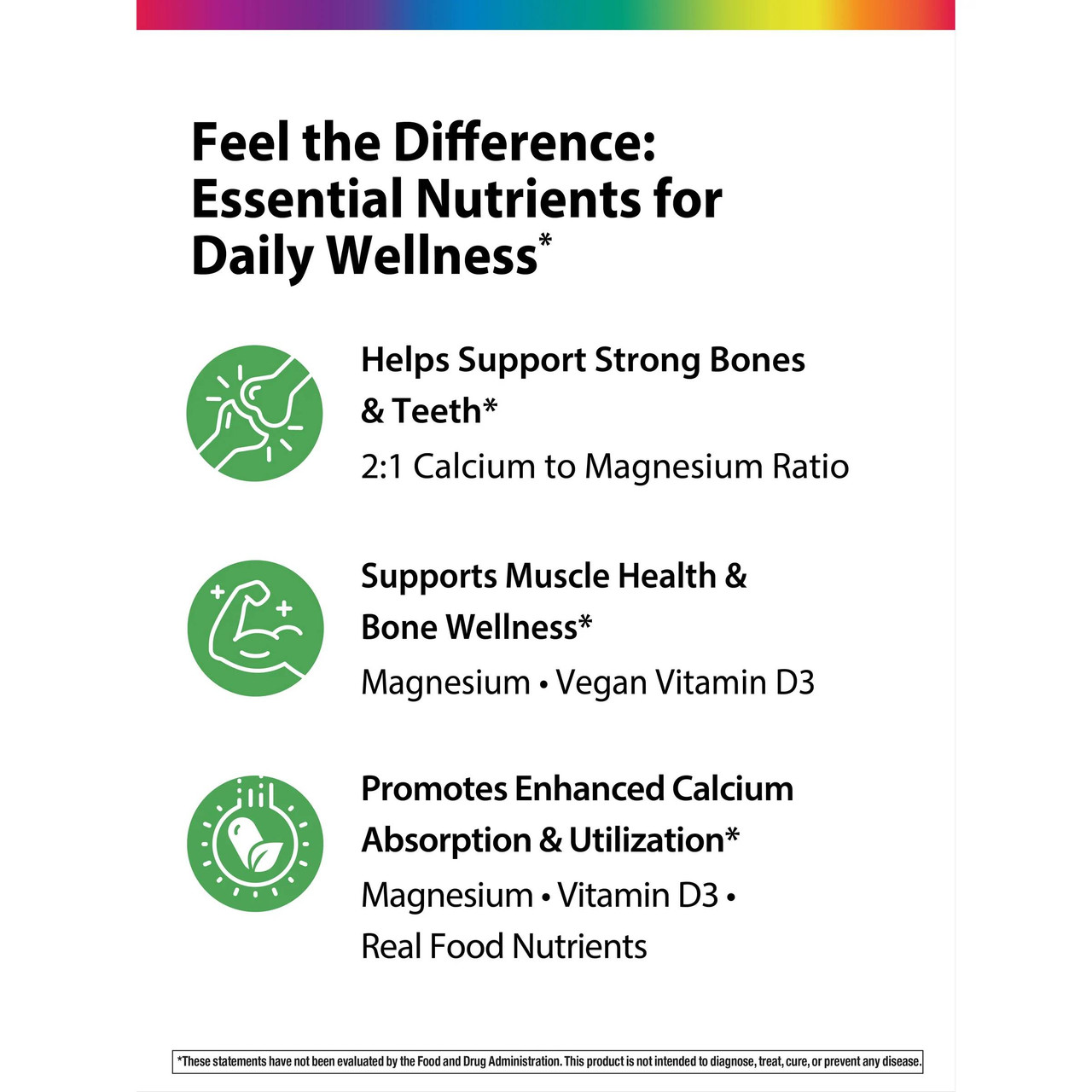 Rainbow Light Calcium Real Food Nutrients (Food-Based Calcium) - 90 Tablets