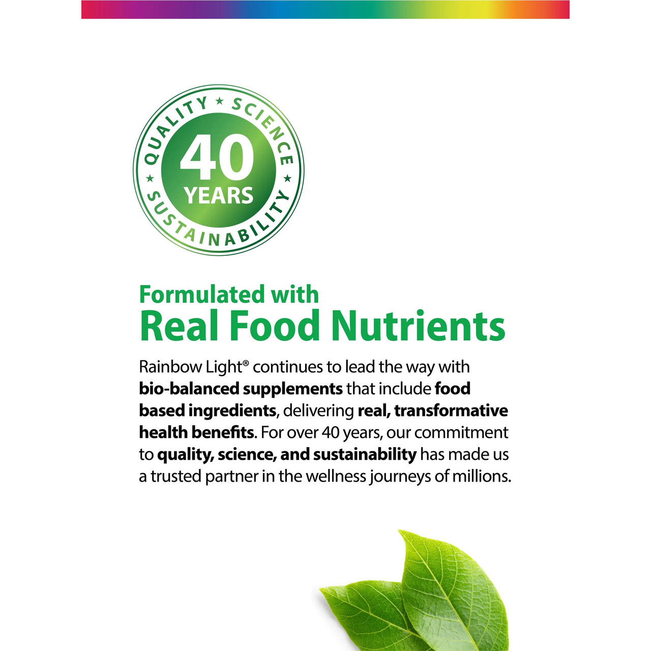 Rainbow Light Calcium Real Food Nutrients (Food-Based Calcium) - 90 Tablets