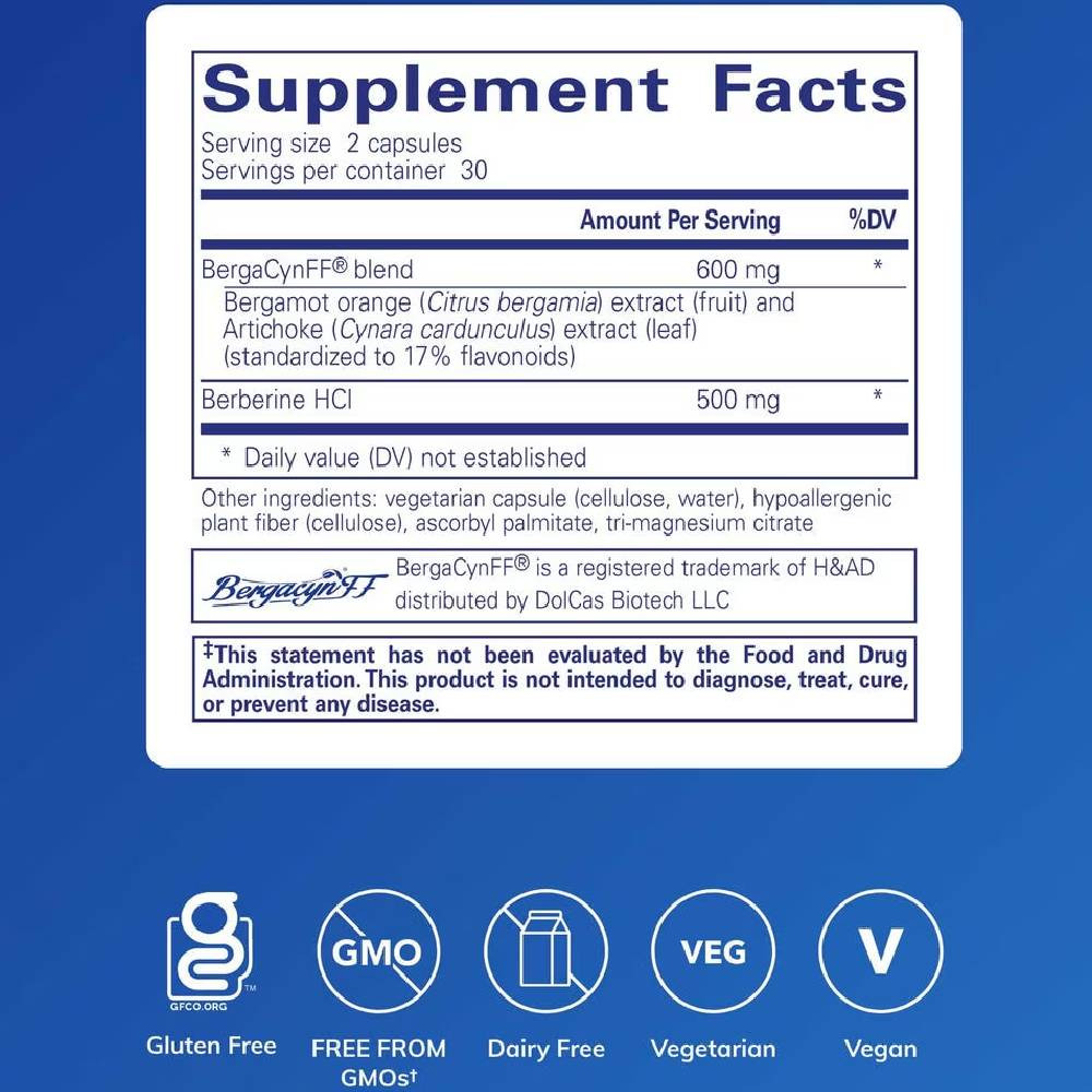 Lipid Support Complex supplement facts BergacynFF berberine vegan panel