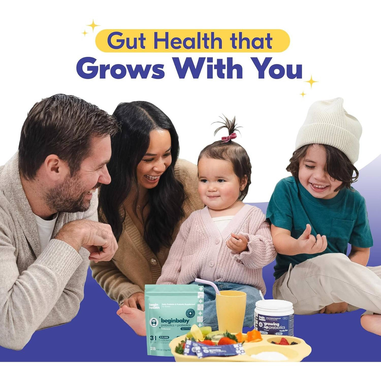 Begin Health Growing Up Prebiotics Family Jar - 217 Grams