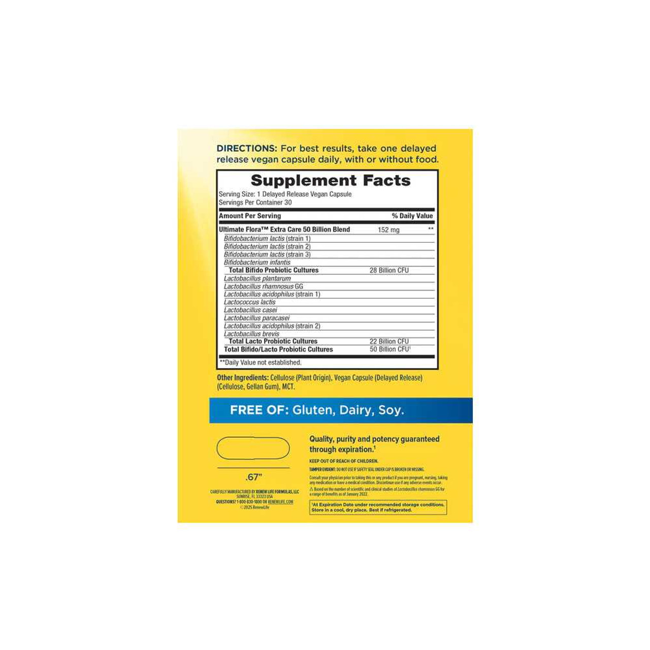 Renew Life Ultimate Flora Extra Care 50 Billion - 30 Capsules RNLF21066 26.99