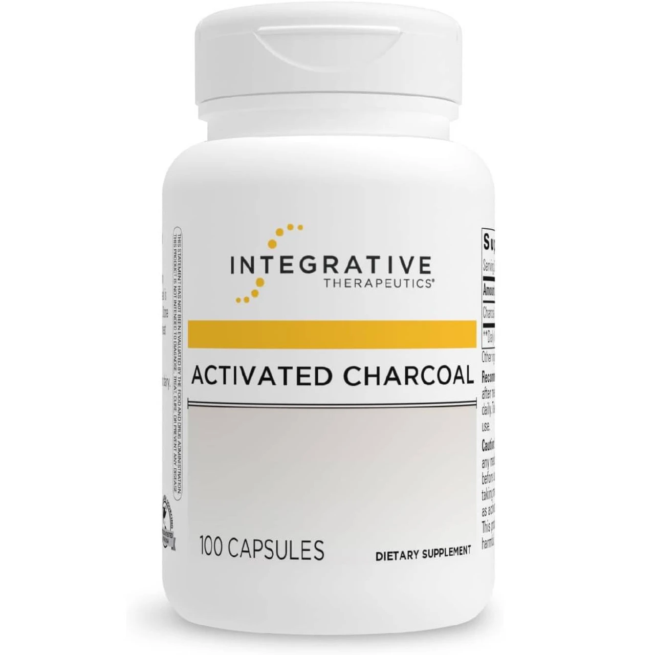 Integrative Therapeutics Activated Charcoal 100 capsules bottle