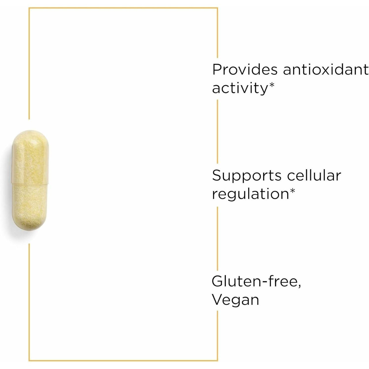Alpha-Glycosyl Isoquercitrin capsule with antioxidant, gluten-free and vegan callouts