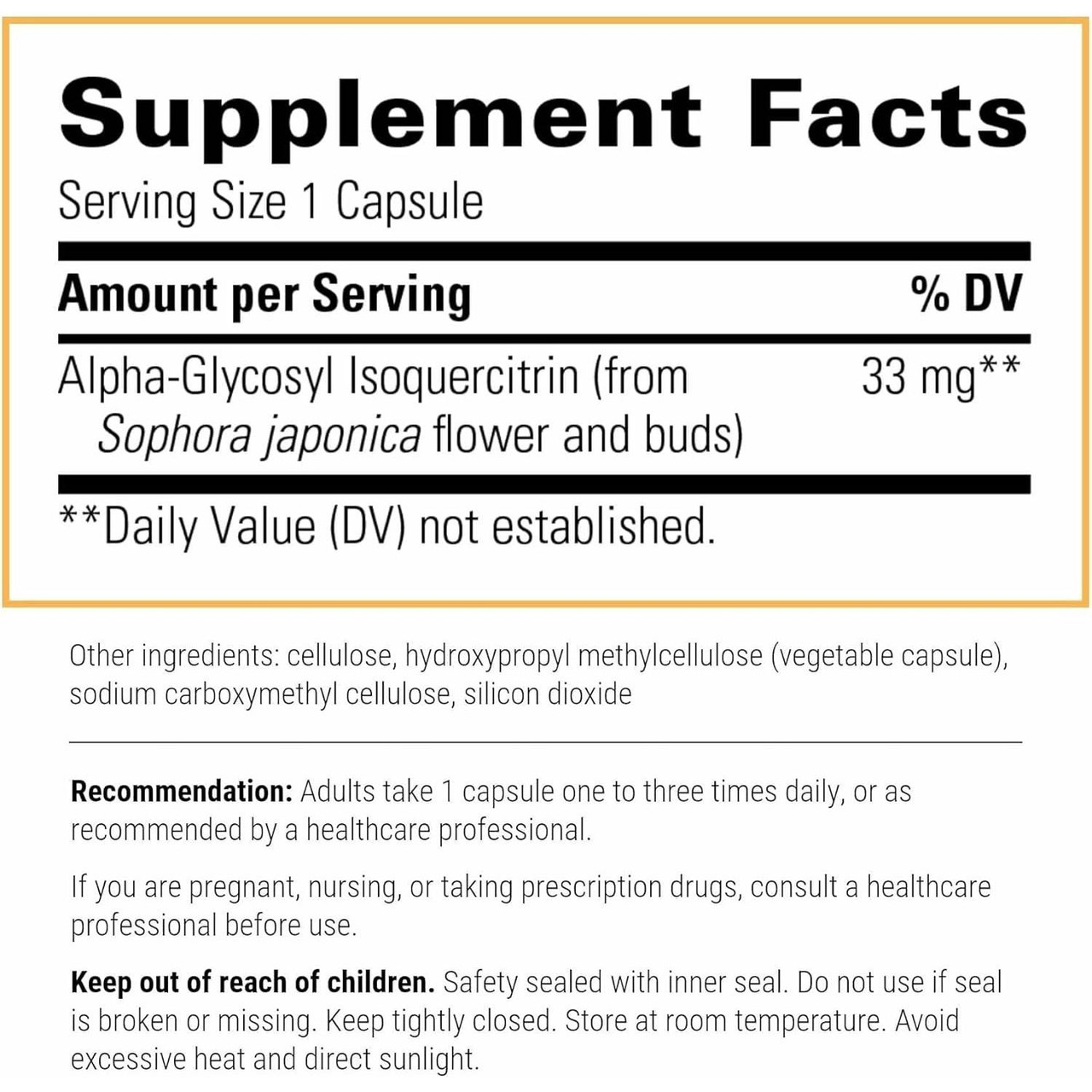Integrative Therapeutics Alpha-Glycosyl Isoquercitrin - 60 Vegan Capsules