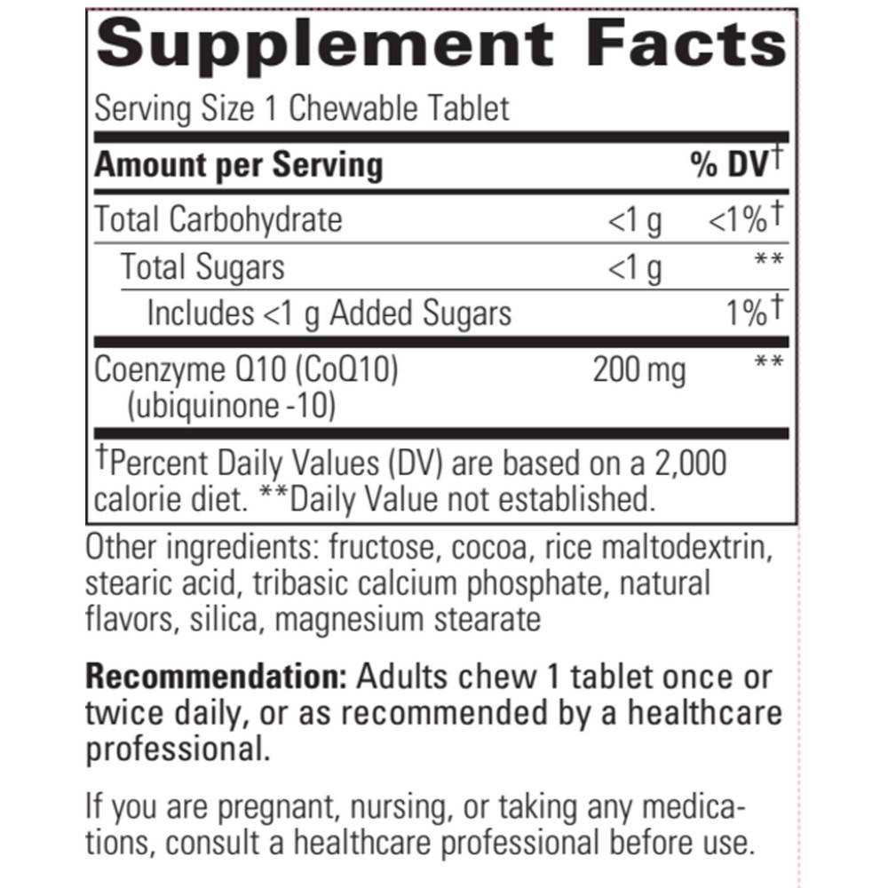 Integrative Therapeutics Vitaline CoQ10 200mg Chewable, Chocolate Flavor - 30 Wafers