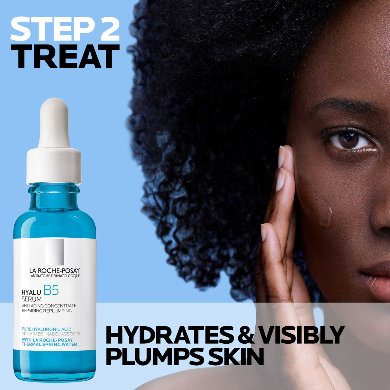 Step 2 Treat Hyalu B5 Serum hydrates and visibly plumps skin graphic
