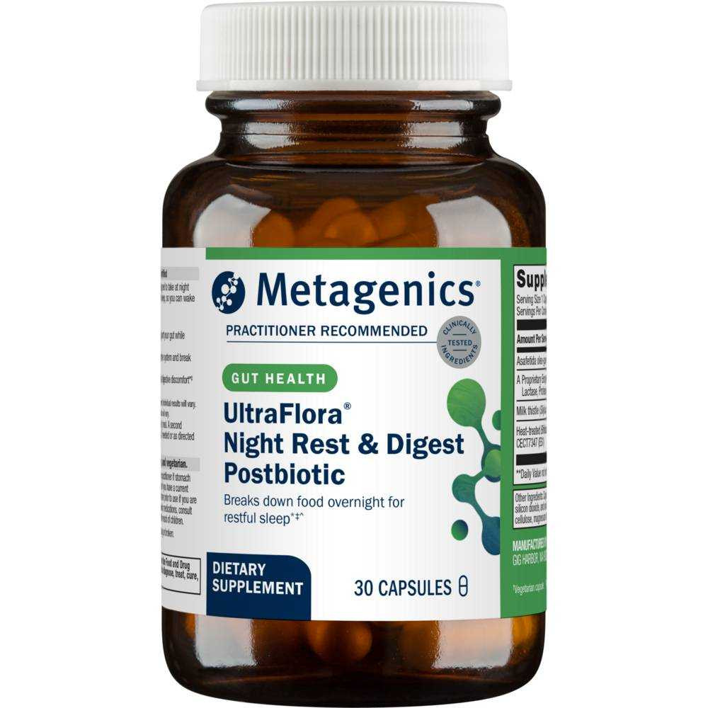 Metagenics UltraFlora Night Rest & Digest Postbiotic - 30 Capsules MTGN-UNRD 38.44