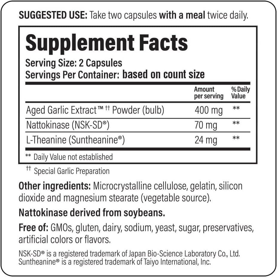 Wakunaga Kyolic Aged Garlic Extract Formula 109 - Blood Pressure Health - 80 Capsules