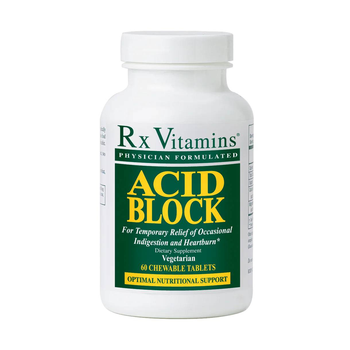 Rx Vitamins Acid Block Chewable Tablets - 60 Tablets
