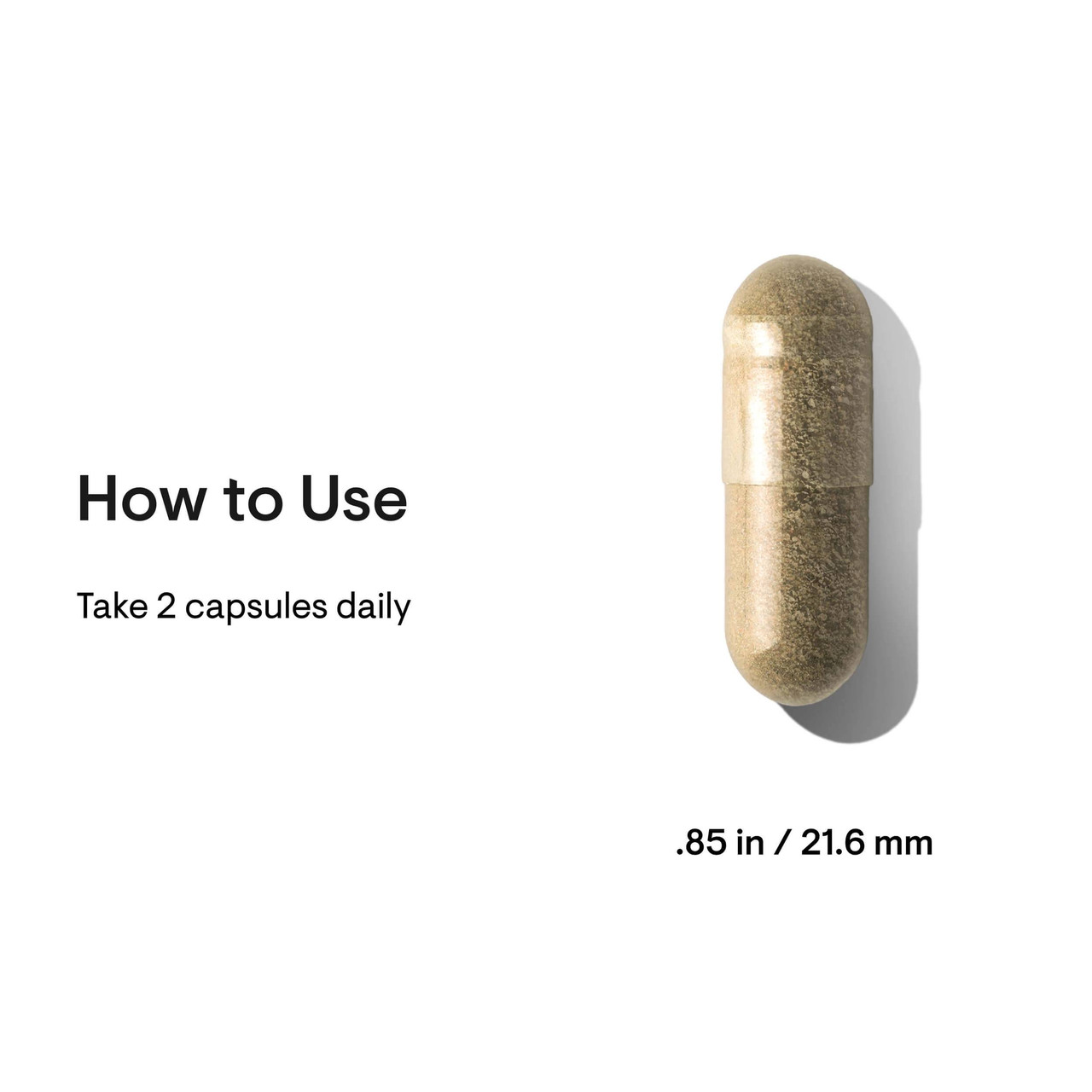Perimenopause Complete capsule, how to use, take 2 capsules daily, 0.85 in size
