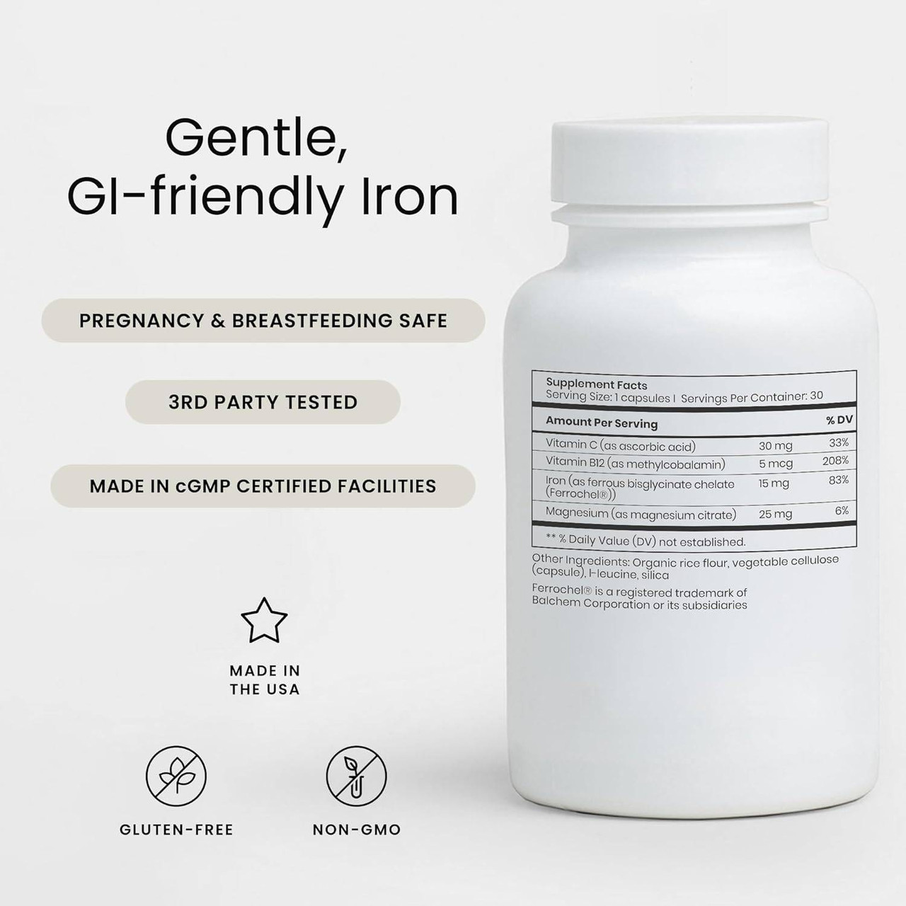 Perelel Daily Iron Ease - 30 Capsules