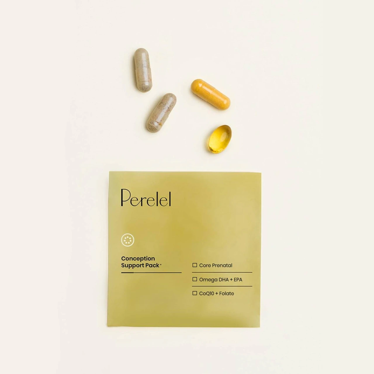 Conception Support Pack packet with four pills