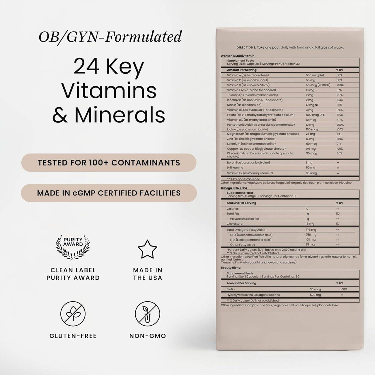 Perelel Women's Daily Vitamin Trio - 30 Packets