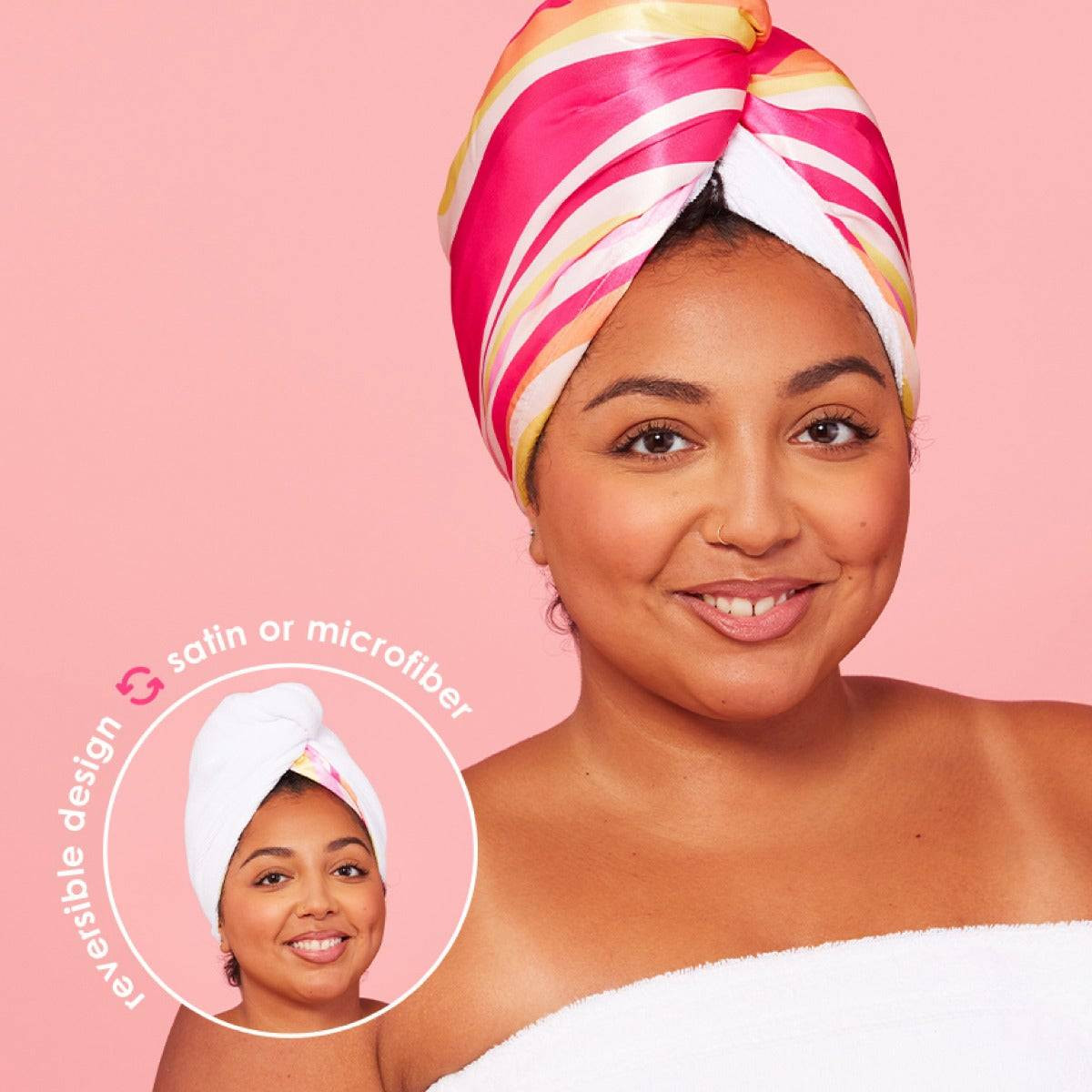 Grande Cosmetics GrandeHAIR Reversible Microfiber & Satin Twist Towel GRC90223 25