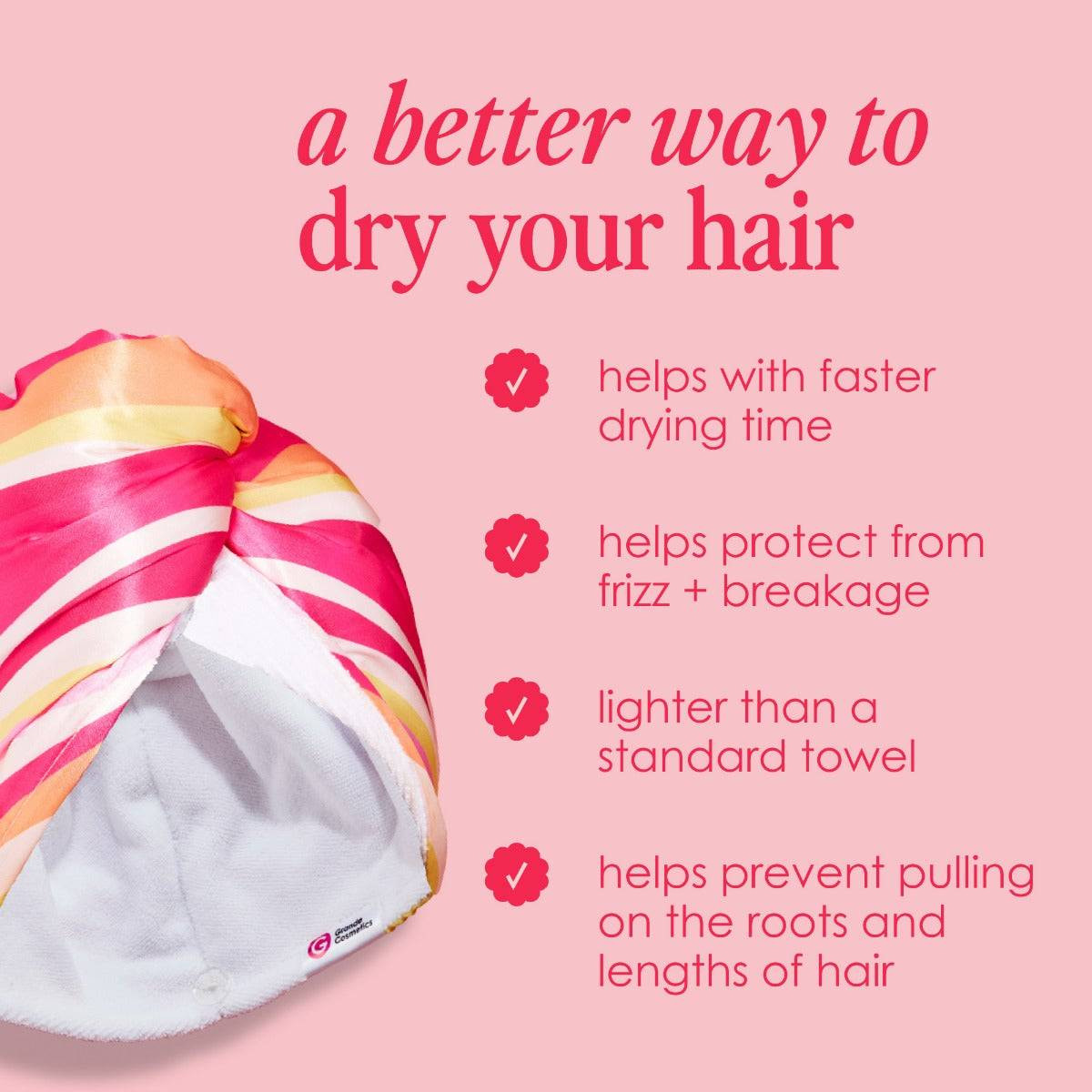 Grande Cosmetics GrandeHAIR Reversible Microfiber & Satin Twist Towel GRC90223 25