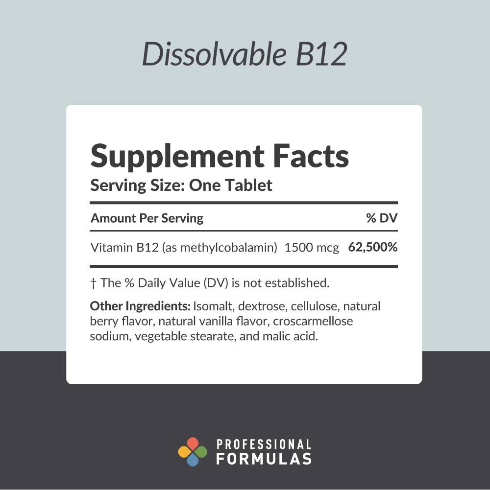 Professional Formulas Dissolvable B12 - 60 Tablets