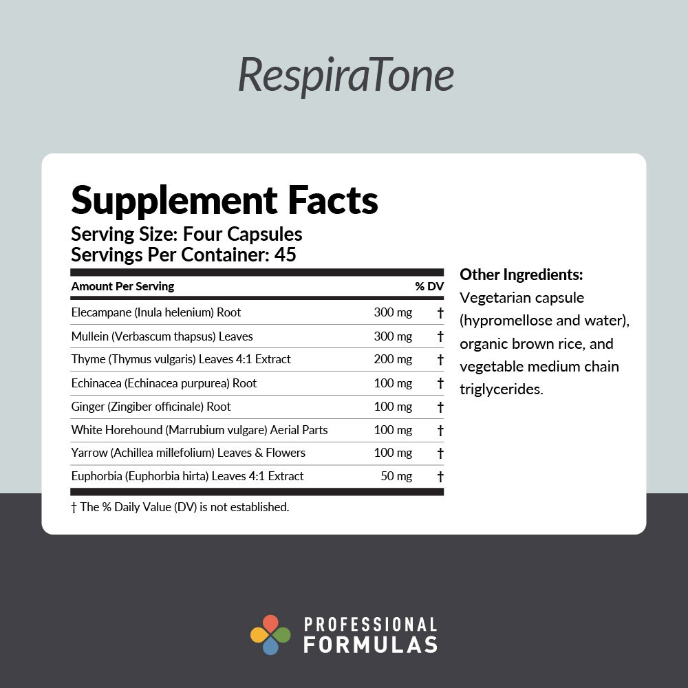 Professional Formulas RespiraTone - 180 Capsules