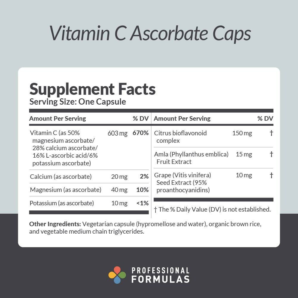 Professional Formulas Vitamin C Ascorbate(buffered) - 90 Capsules