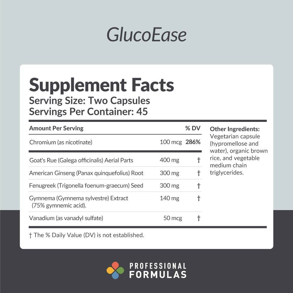 Professional Formulas GlucoEase - 90 Capsules
