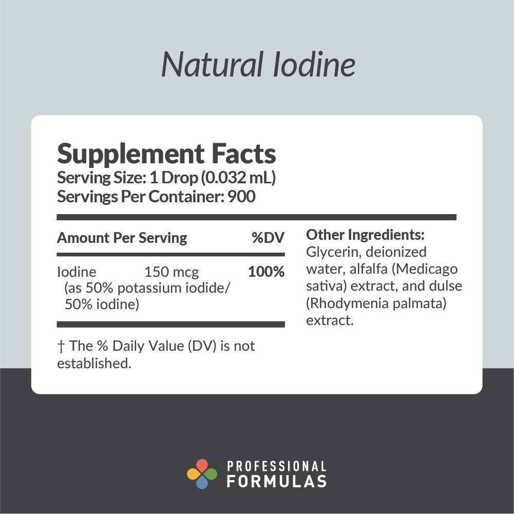 Professional Formulas Natural Iodine - 29.5 Milliliters