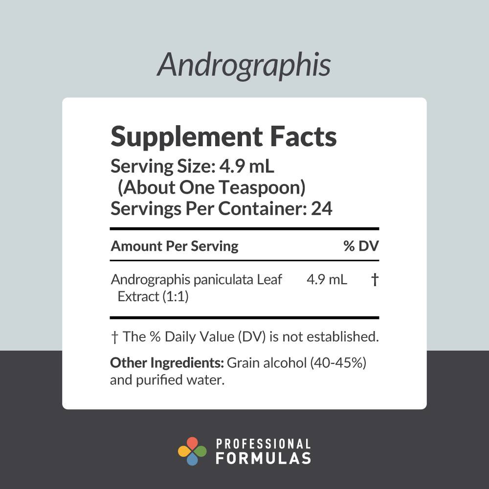 Andrographis leaf 1:1 extract supplement facts panel