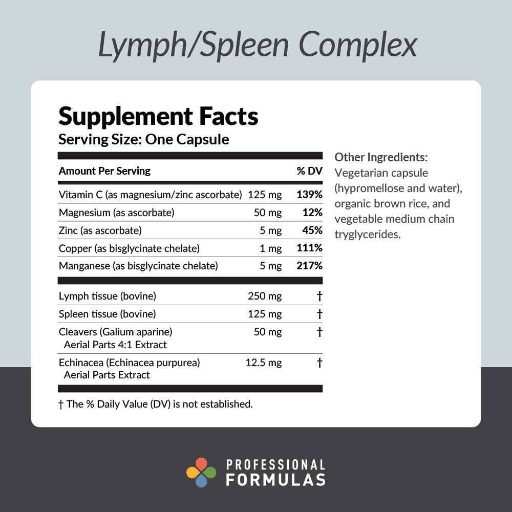 Professional Formulas Lymph/Spleen Complex - 60 Capsules