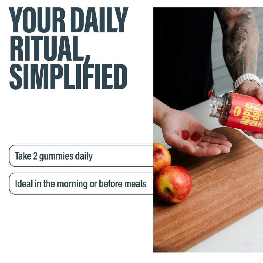 Bubs Naturals Apple Cider Vinegar Gummies - 60 Gummies