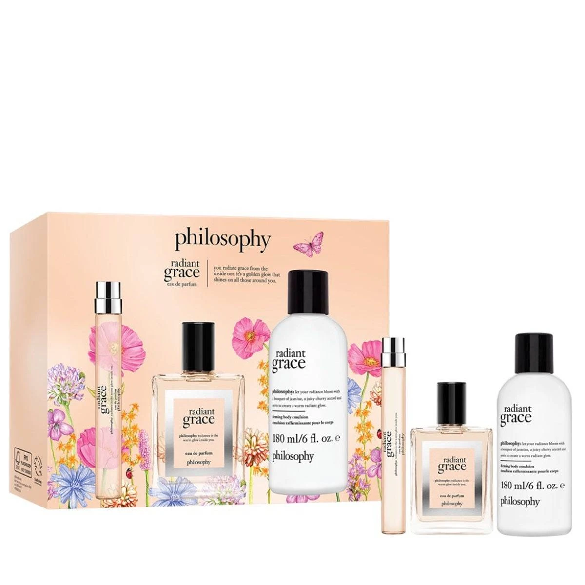 philosophy radiant grace wildflower gift set with four products