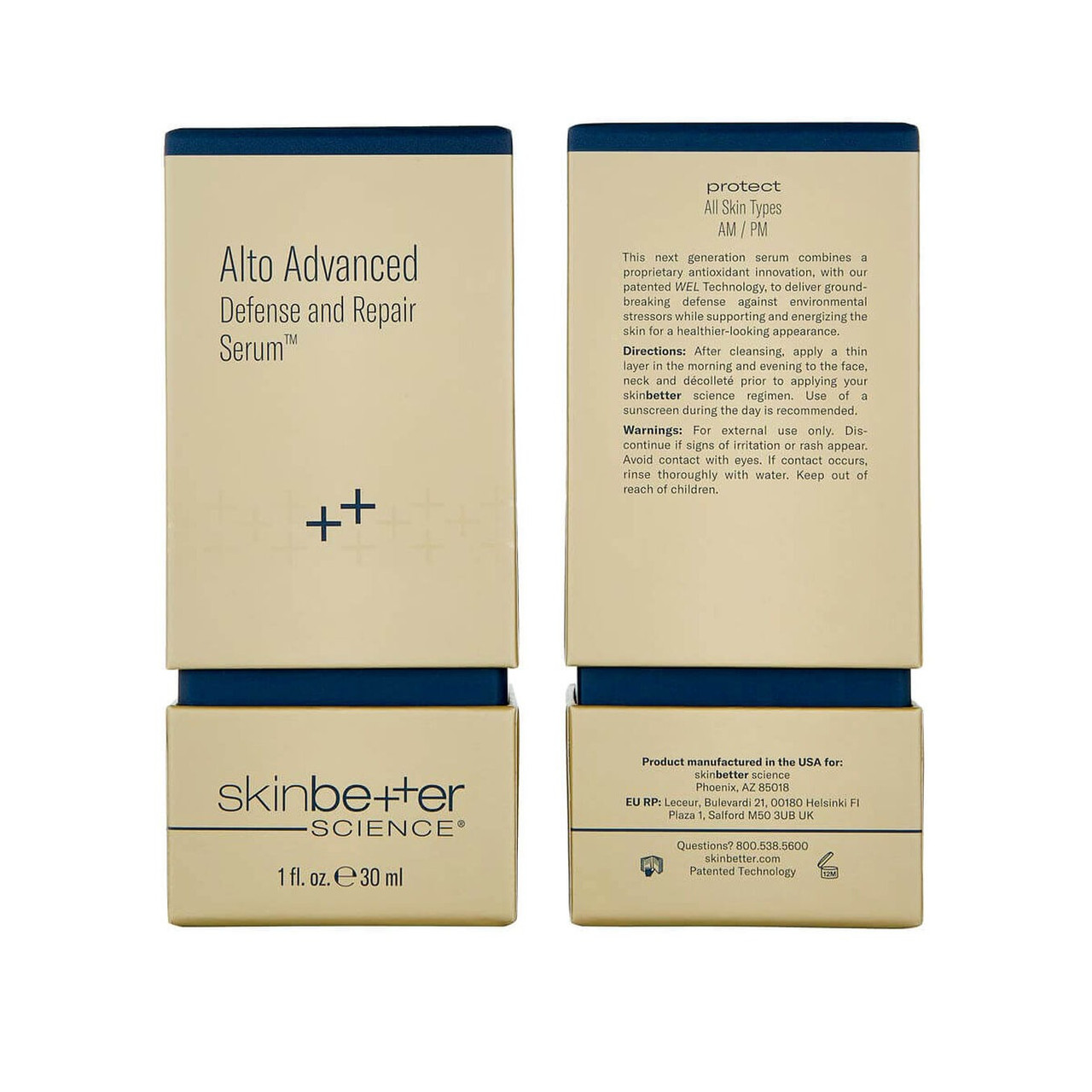 Front and back of the Alto serum box
