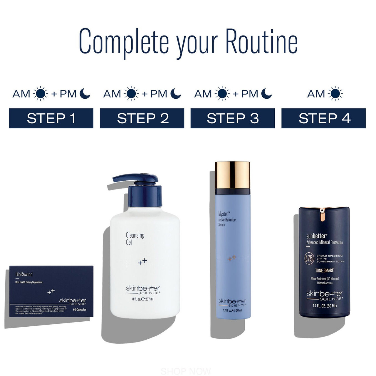 Skinbetter Science BioRewind Skin Health Dietary Supplement, 60 capsules - 3 Units