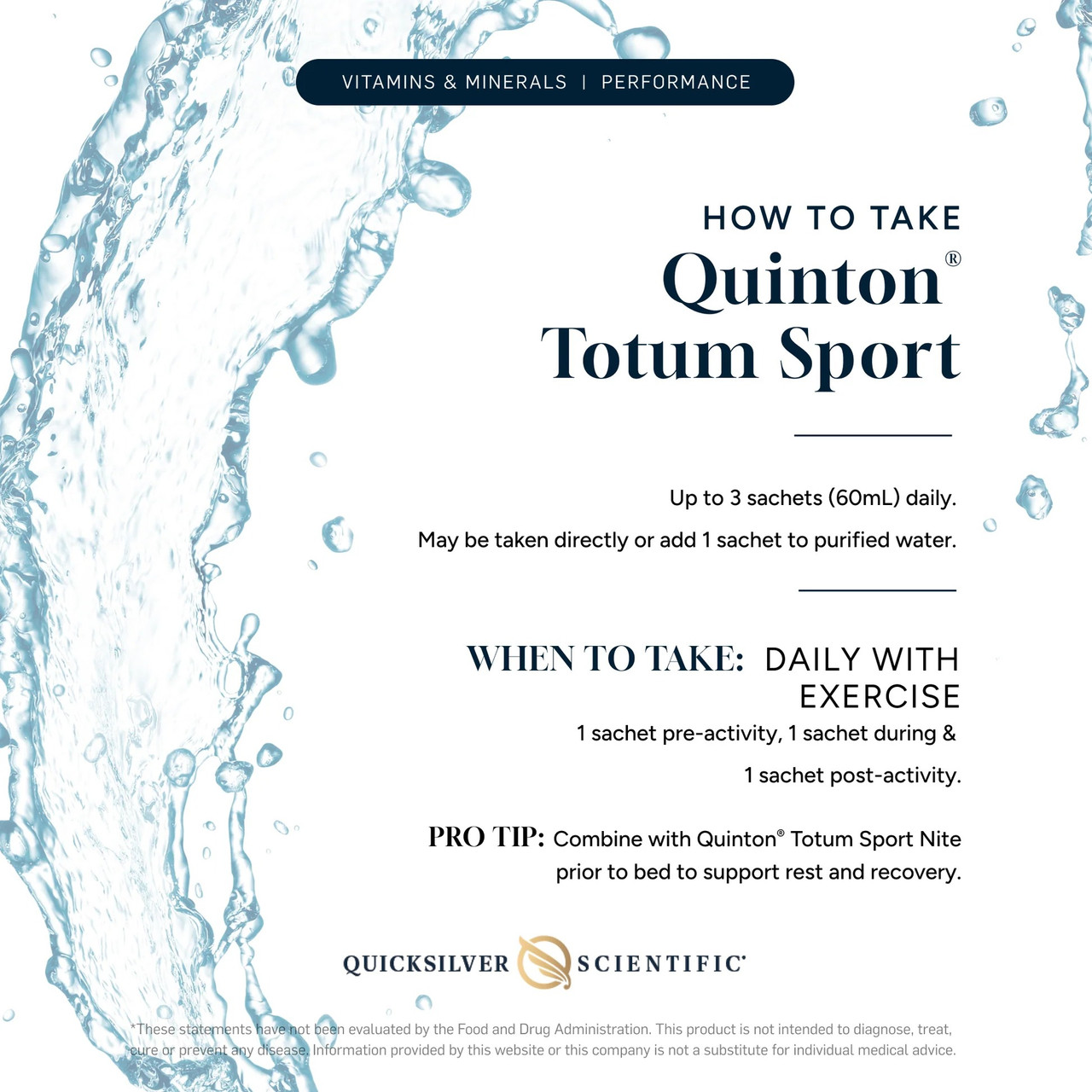 Quicksilver Scientific Quinton Totum Sport - Box Of 21, 20 mL Sachet