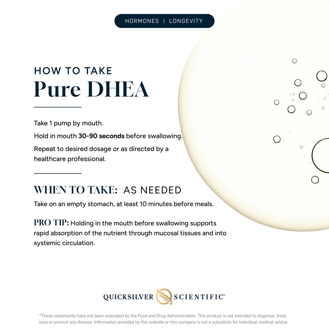 Quicksilver Scientific Pure DHEA - 50 mL