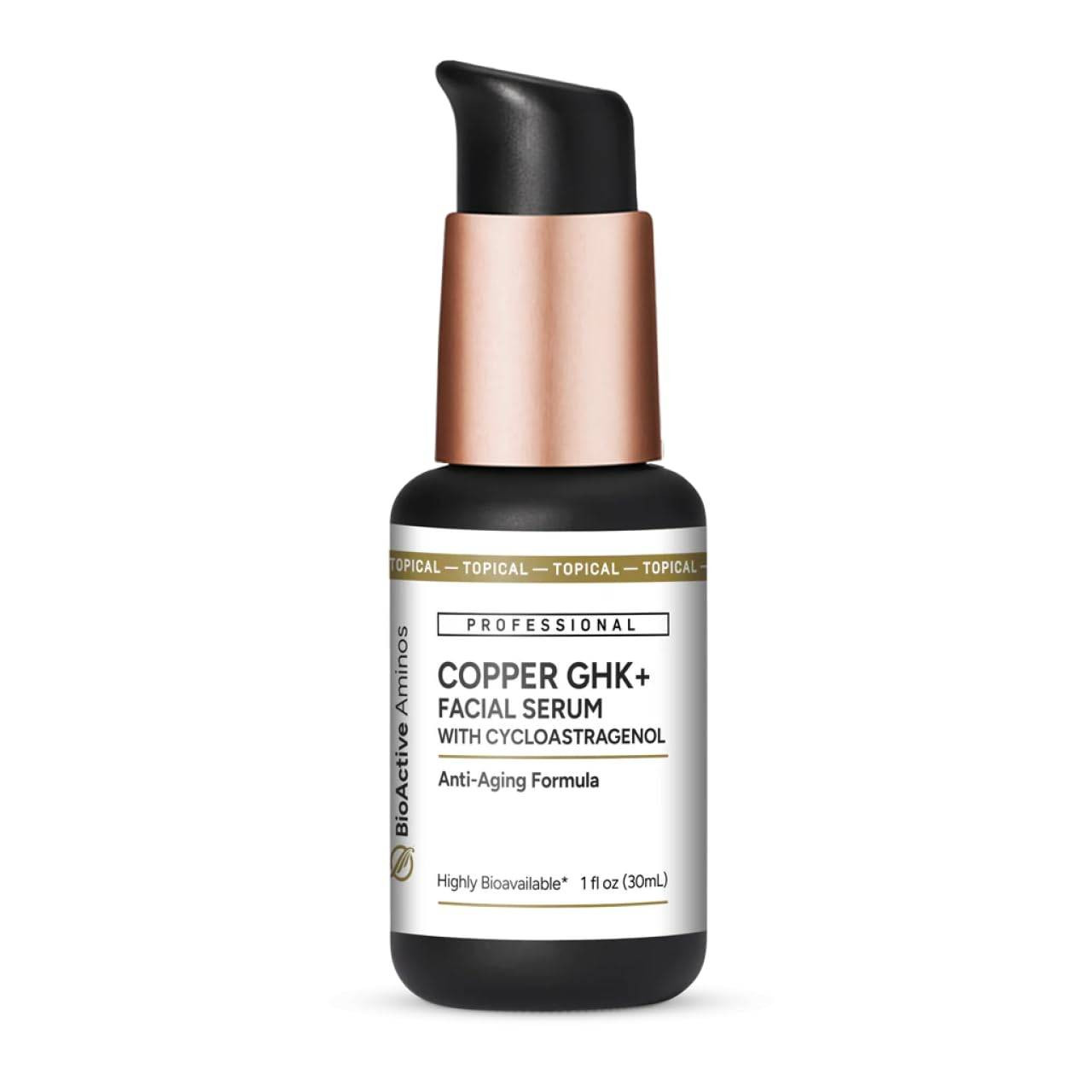 Quicksilver Scientific Copper GHK+ Facial Serum with cycloastragenol 30 ml pump bottle
