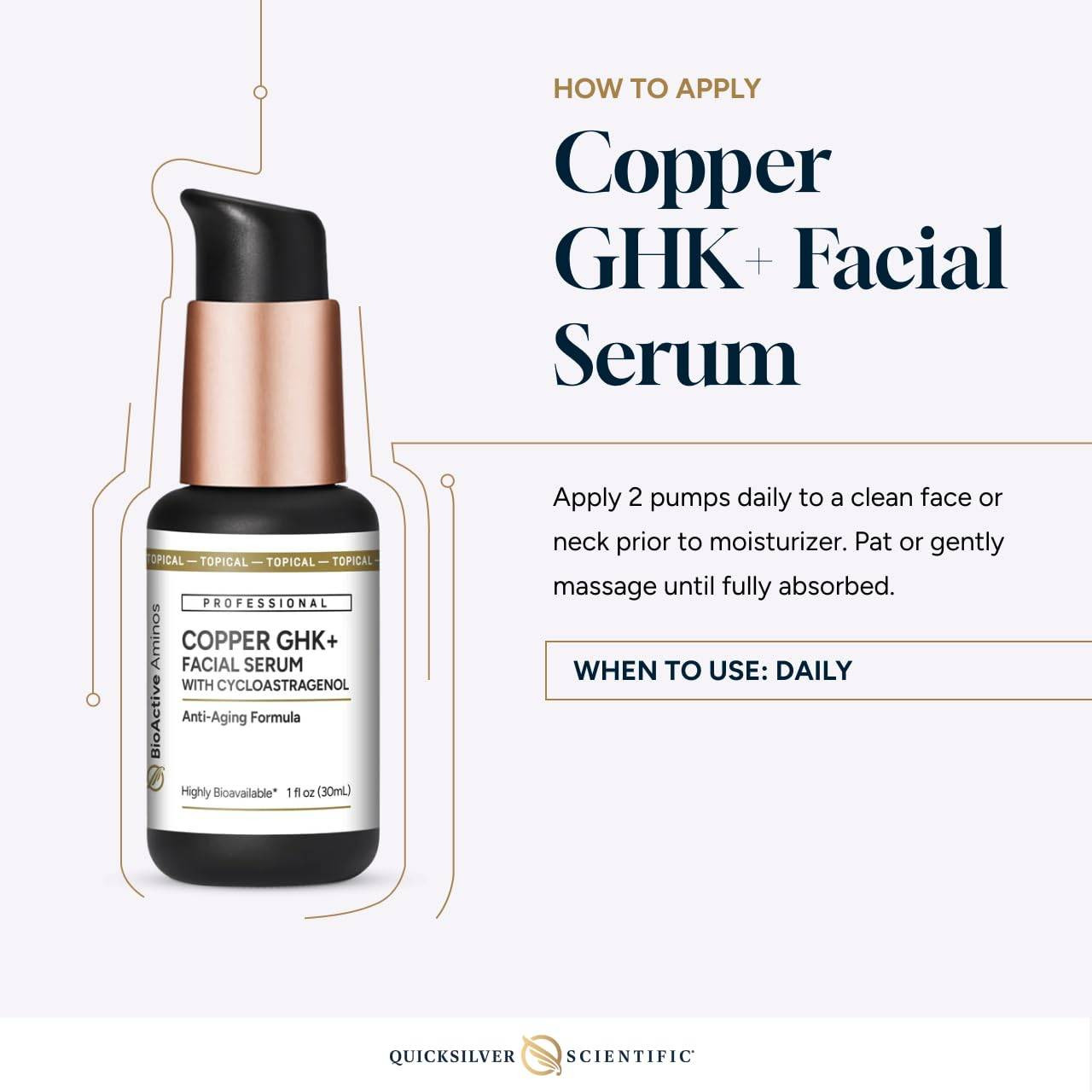 Quicksilver Scientific Copper GHK+ Facial Serum - 30 mL