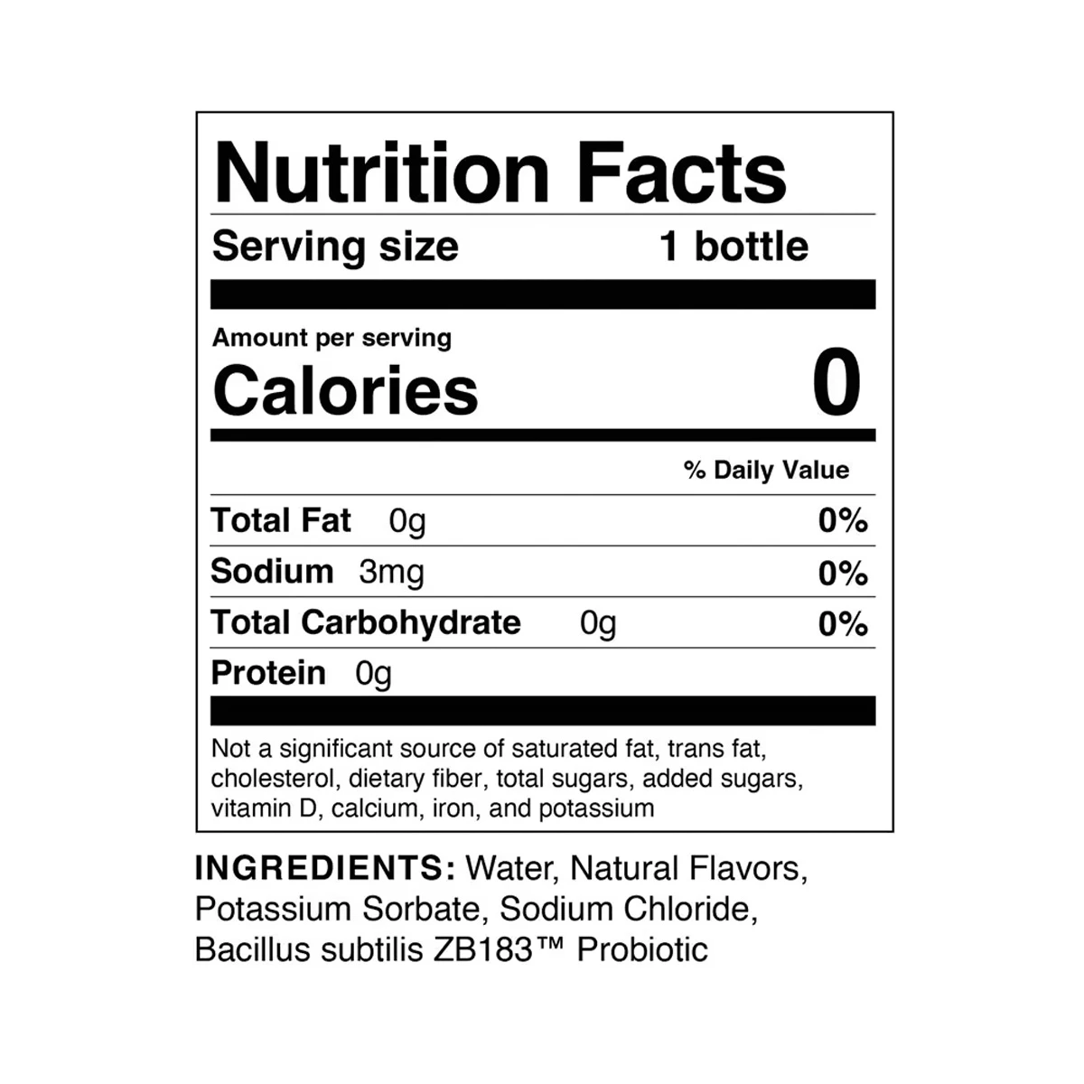 Zbiotics Ingredients