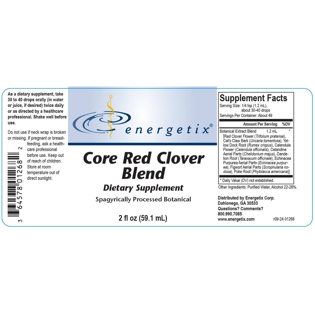 Energetix Core Red Clover Blend - 59.1 Milliliters