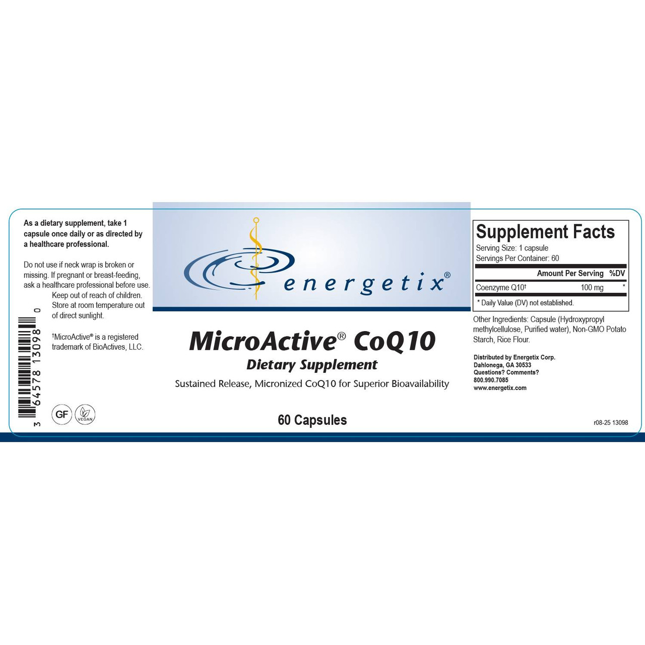 Energetix MicroActive CoQ10 - 60 Capsules