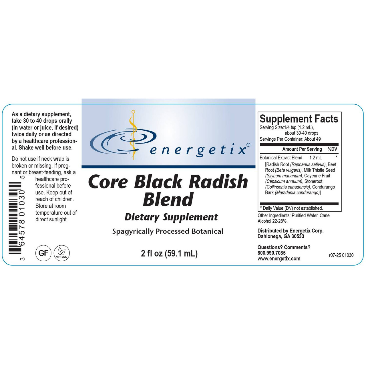 Energetix Core Black Radish Blend - 59.1 Milliliters