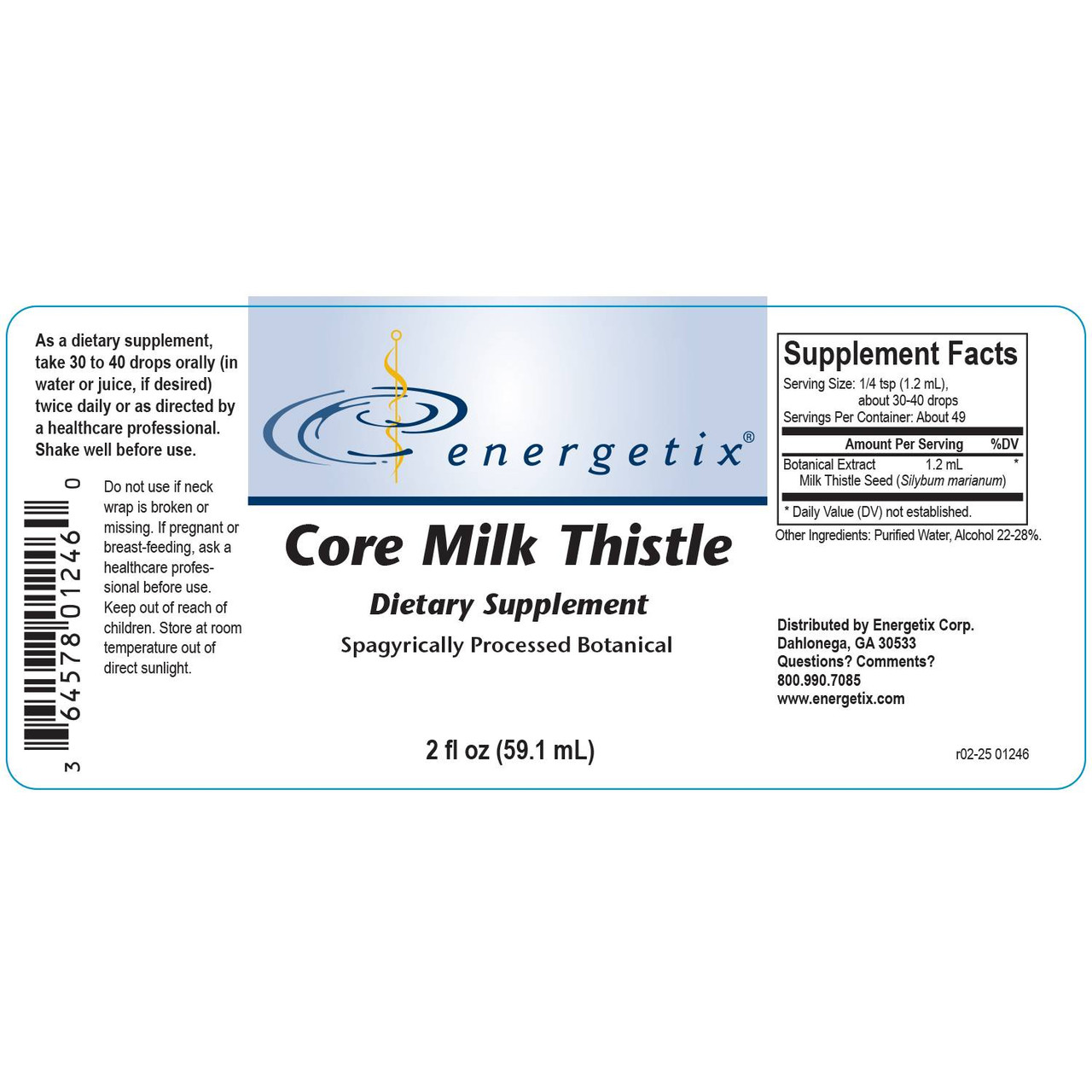 Energetix Core Milk Thistle - 59.1 Milliliters