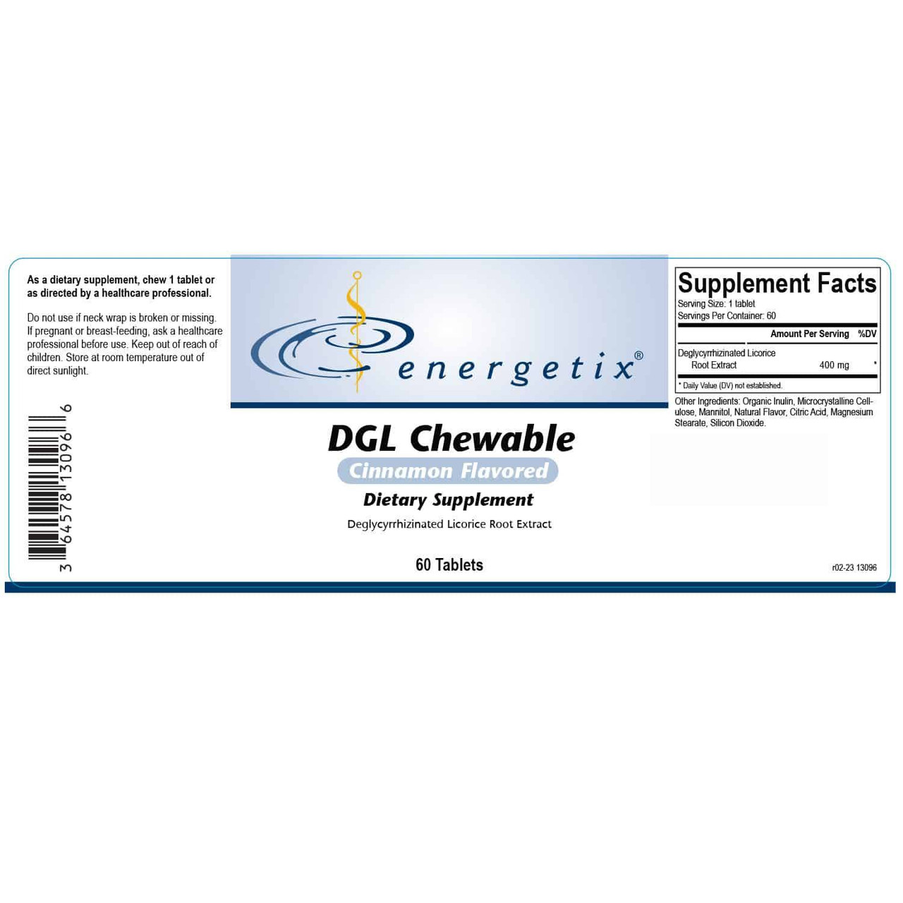 Energetix DGL Chewable - 60 Tablets