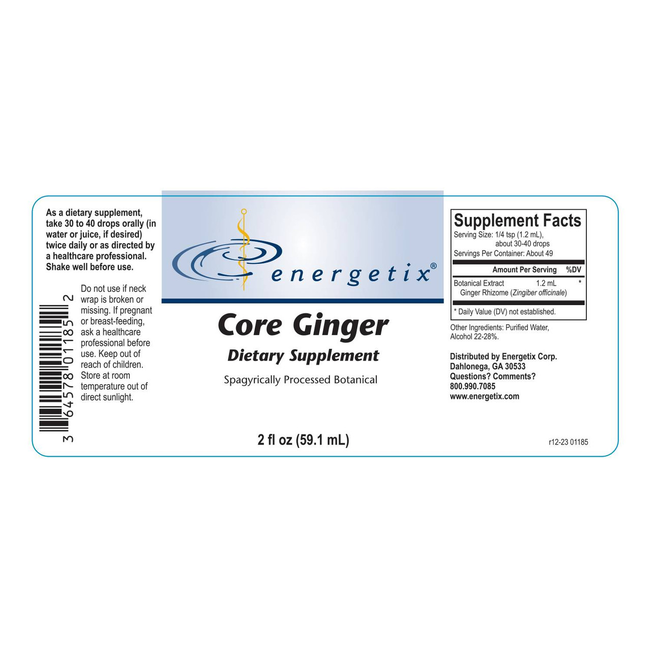 Energetix Core Ginger - 59.1 Milliliters