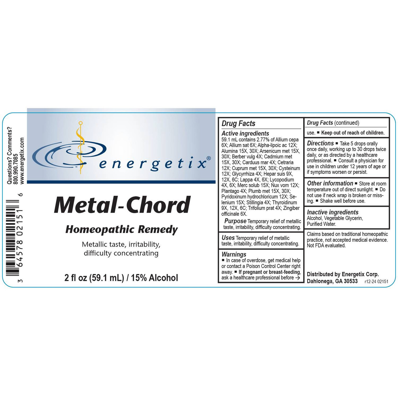 Energetix Metal-Chord - 59.1 Milliliters