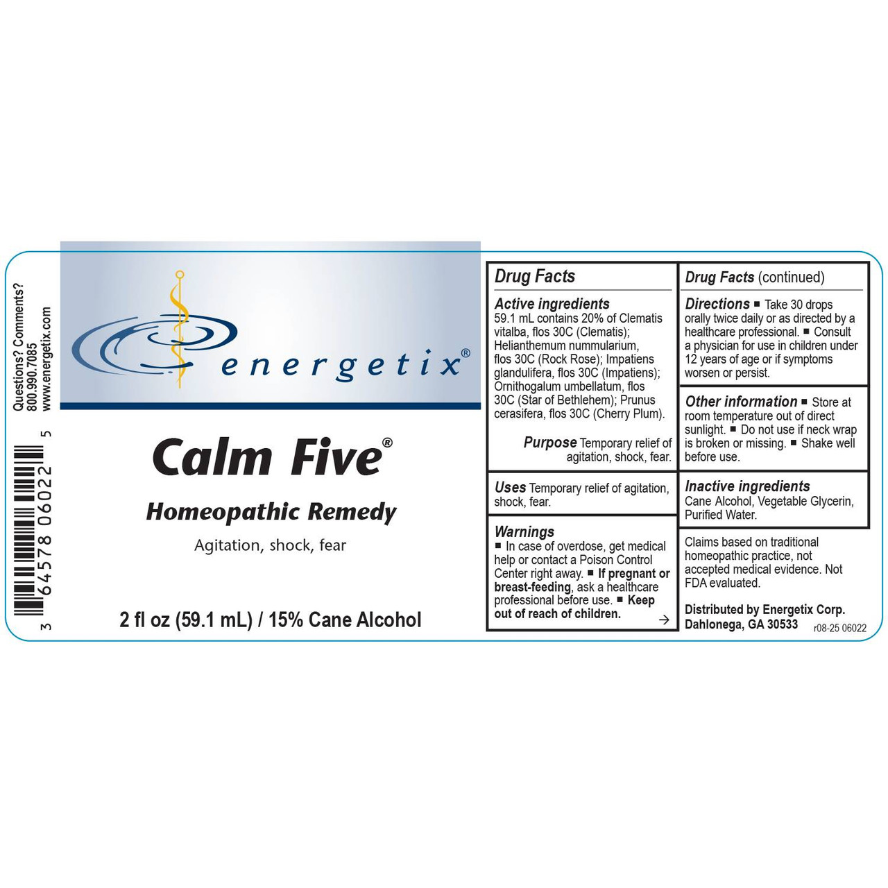 Energetix Calm Five - 59.1 Milliliters