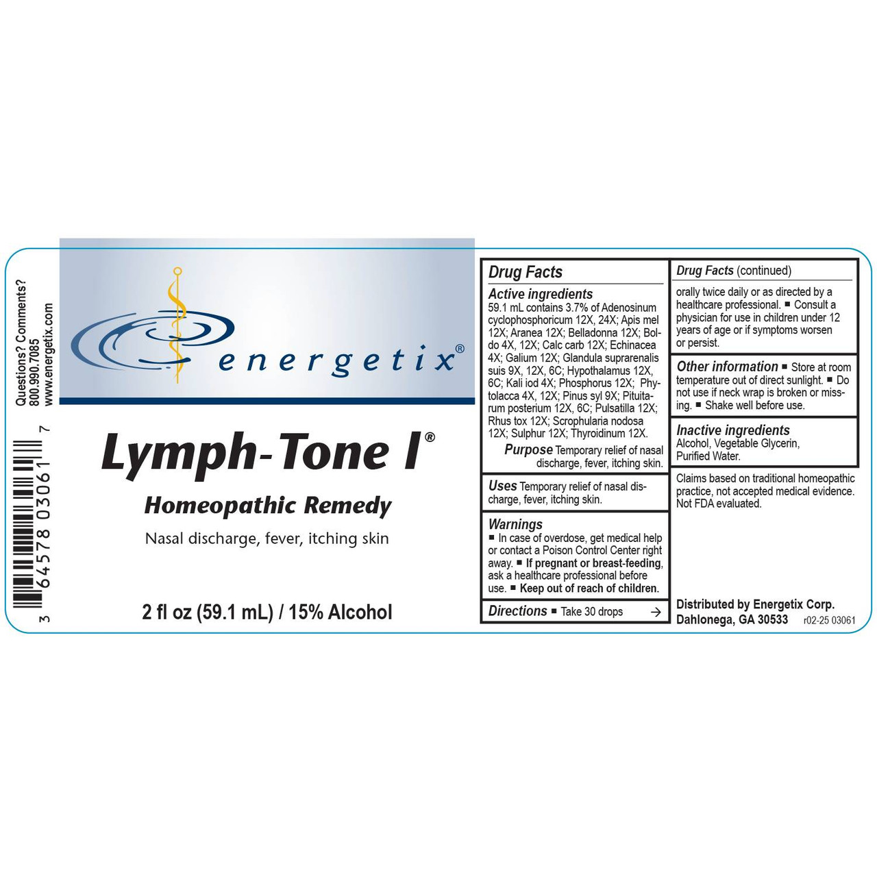 Energetix Lymph-Tone I - 59.1 Milliliters