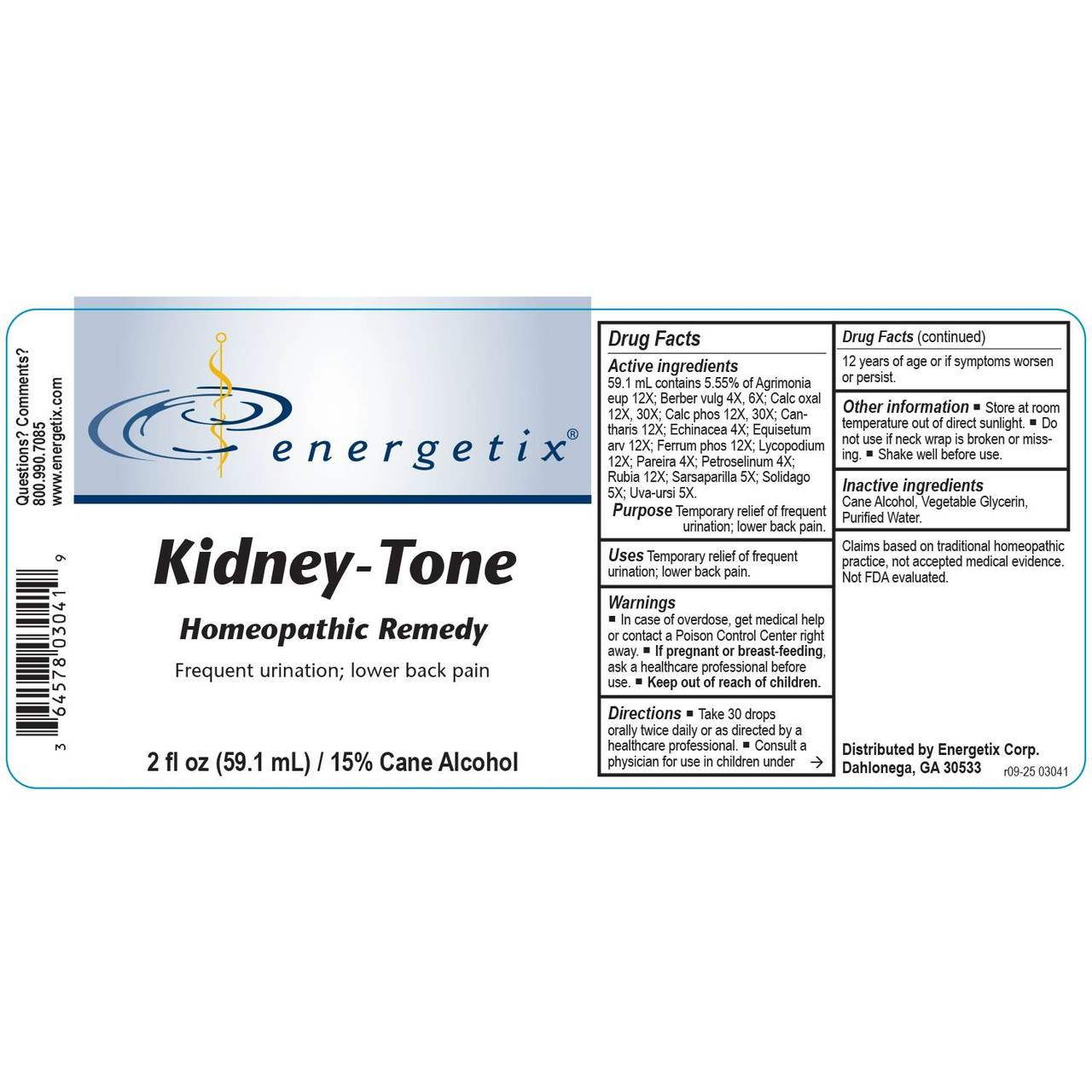 Energetix Kidney-Tone - 59.1 Milliliters