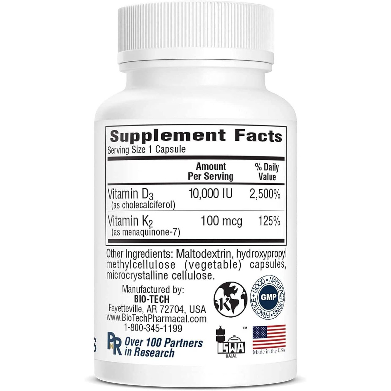 Bio-Tech Pharmacal D3-K2 - 120 Capsules