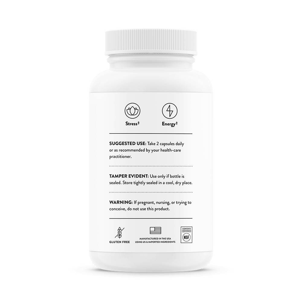 Ginseng Plus bottle back with suggested use and warnings
